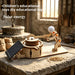 Solar stone mill model with a figure turning the millstone