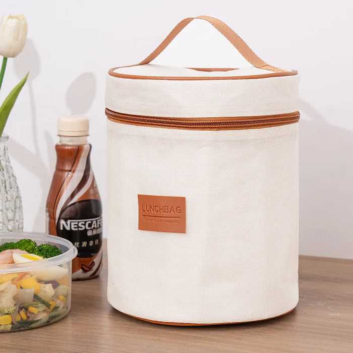 4 Shapes Insulated Thermal Large-capacity Beige Lunch Bags Girls Japanese Bento