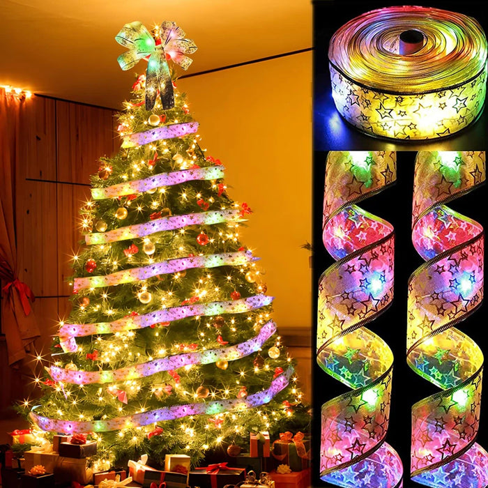 1/3/5/10M LED Christmas Tree Fairy Ribbon Lights String Navidad Christmas