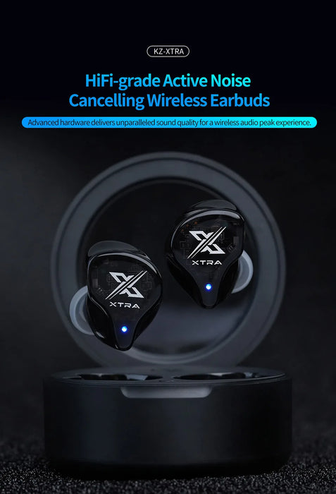 KZ Xtra TWS Noise Cancelling Bluetooth 5.4 Earphones True Wireless Earbuds Multi-Mode ANC QCC3091