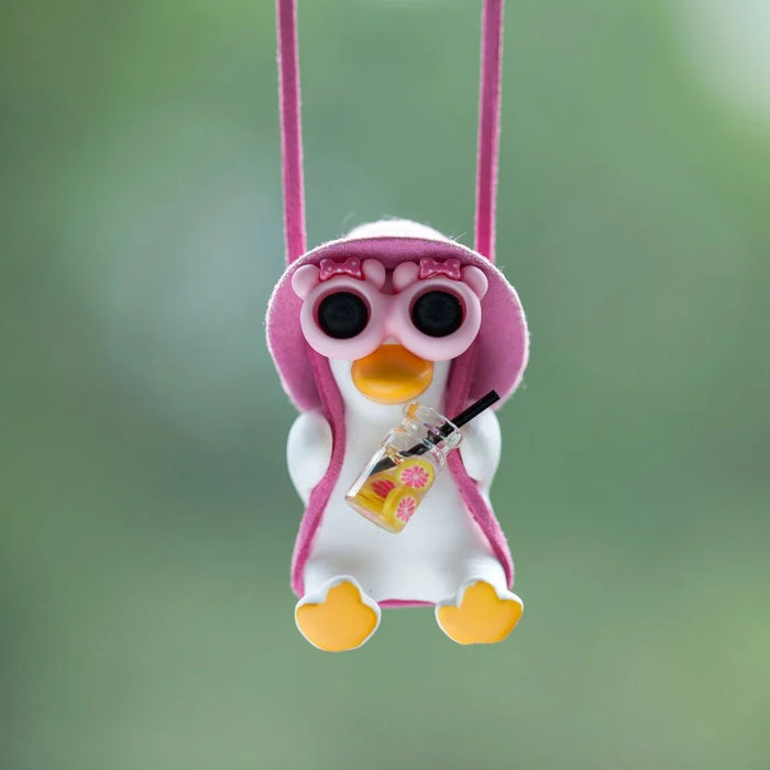 Pink Swinging Duck Car Decoration Pendant Interior Accessories