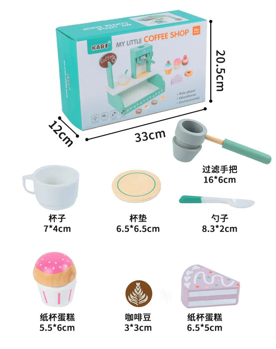 Wooden Simulation Dessert Rack Afternoon Tea Set Toy Pretend Play Food Learning