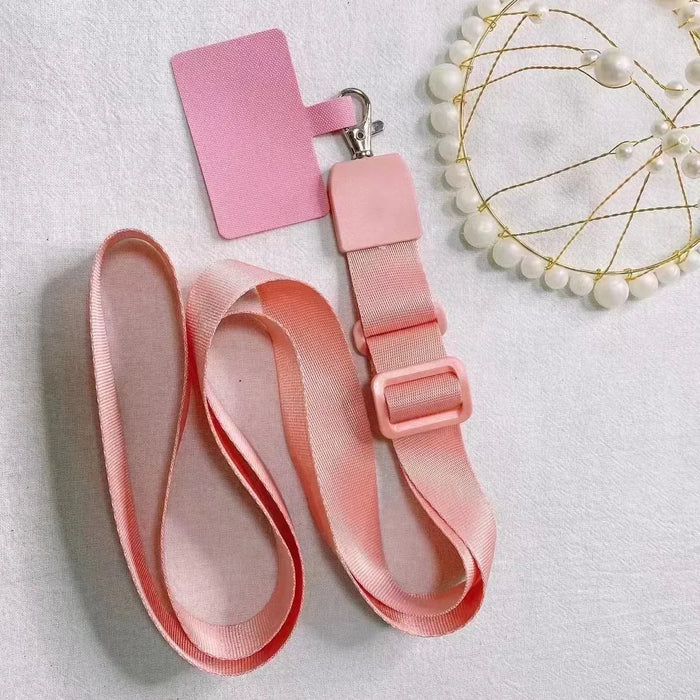 Detachable Adjustable Strap Crossbody Patch Phone Lanyard For Phone Flat Nylon Patch Necklace Clip Snap Hanging Cord Rope
