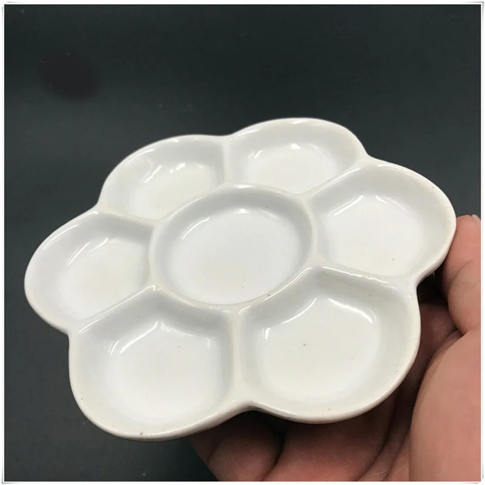 Jingdezhen Ceramic Palette Plum Blossom Pigment Gouache Watercolor Painting and Calligraphy Art Supplies