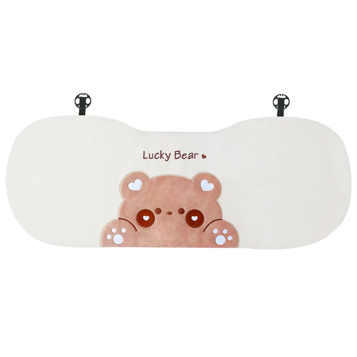 Plush Cute Cartoon Car Seat Cushion Pad Full Set Breathable Four Seasons Car Seat Cover Anti Slip Interior Accessories Universal