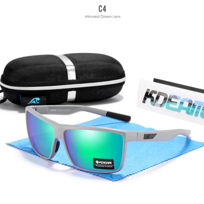 KDEAM Scratch Resistance Sunglasses Men Polarized 100% UV Protection Sun Glasses Integral Spring Hinges And Curved Temples KD029