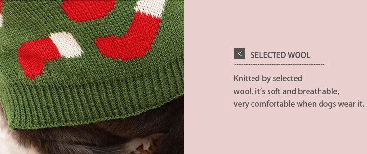 Puppy Knit New Year Dog Turtleneck Winter Clothes Pullover Green Sweatshirts Ugly Knitted Christmas Cat Sweater for Small Dogs