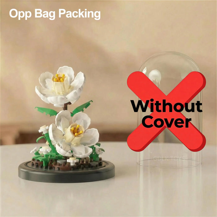 White blossom micro block bouquet, version without dome