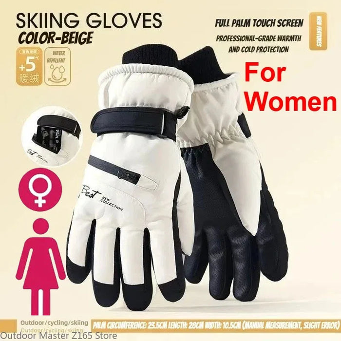 Winter Cycling Gloves Non Slip Touch Ski Gloves Snowboard Accessories Waterproof Pocket Warm Men's and Women's Thermal Gloves