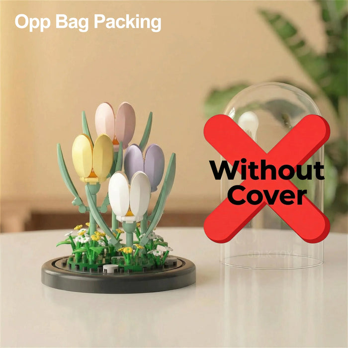 Tulip micro block bouquet, version without dome
