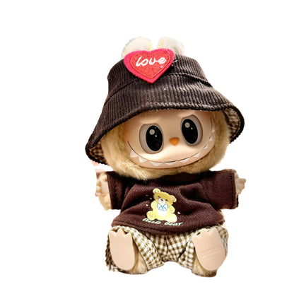 Mini Plush Doll'S Clothes Outfit Accessories For 17cm Korea Kpop Labubu I II Idol Dolls sit party overalls Clothing