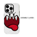 White cartoon ghost face phone case, double layer version