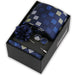 Men's tie gift set, style BBJ-02: tie, pocket square, cufflinks and pins in a gift box