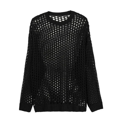 Summer Vintage Hollow Out Loose Knitting T-shirt