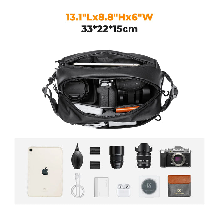 K&F Concept 10L Camera Shoulder Bag for Digital Canon/Nikon/Sony/DJI Drone Lightweight Travel Photography Sling Bag Carry Pouchs