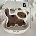 Style B dark brown cat hand towel with a cream hood
