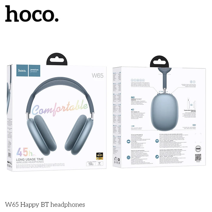 HOCO W65 New Bluetooth 5.4 Headphone Over Ear Big Earphones Hifi Audio Music Sport Gaming Headsets for Iphone Android With Mic