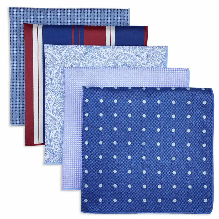5 Pieces Mens Pocket Squares Wedding Handkerchiefs Set Fashion Formal Bundle Luxury Unique