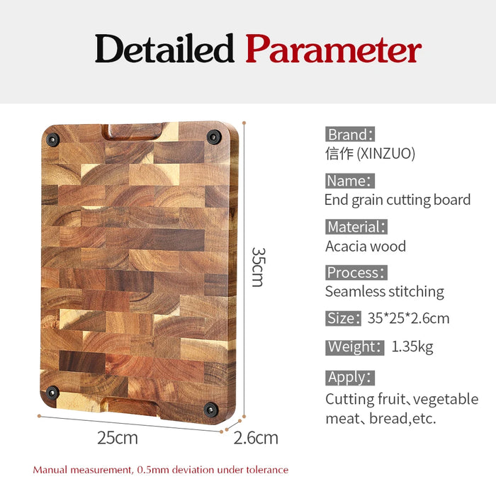 XINZUO Acacia Wood Cutting Board Cut Bread Fruit Meat Quality Kitchen Wooden Chopping Blocks Non-slip Kitchen Tools