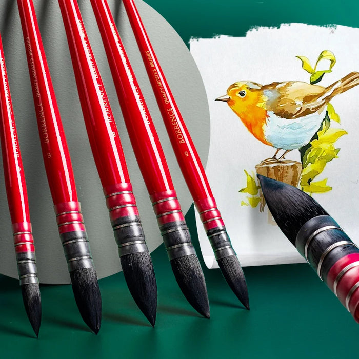 Squirrel Hair Round Head Pointed Mop Brush Watercolor Paint Brushes Gouache Brush Pen Art Hook Line Pen For School Art Supplies
