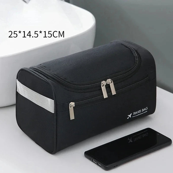 Black canvas toiletry bag