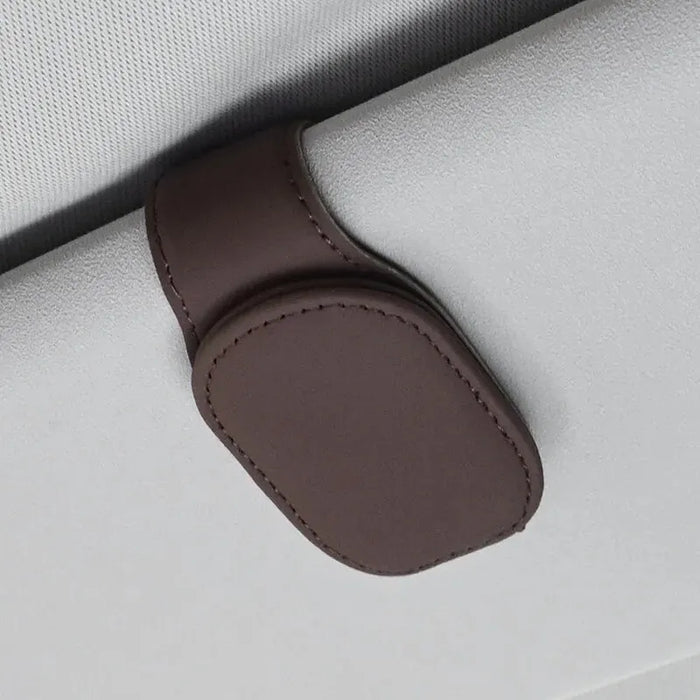 Car visor sunglasses holder: Mocha