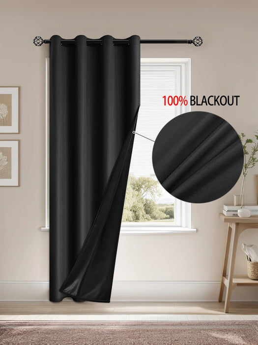 1pc Blackout Curtain with Coated Insulated Lining, Ideal for Living Room, Bedroom, Kitchen, Bathroom, Home Decor, Room Decor