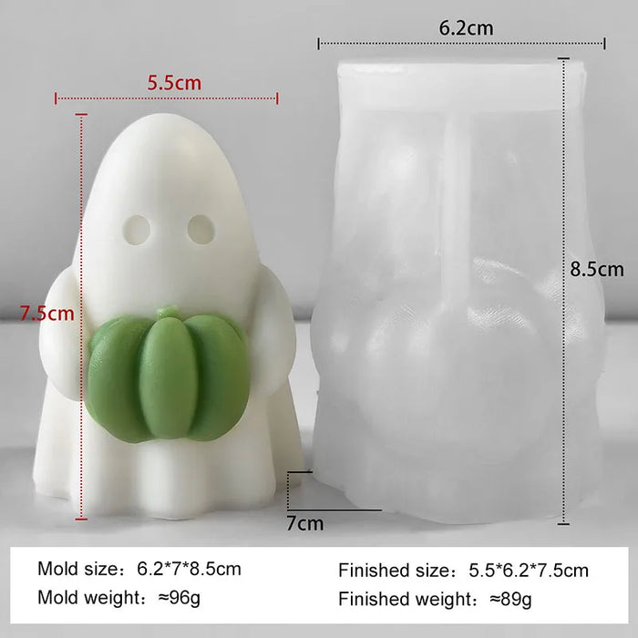 3D Halloween Pumpkin Spooky Silicone Mold DIY Ghost Aroma Candle Resin Plaster Mould Halloween Candle Making Supplies