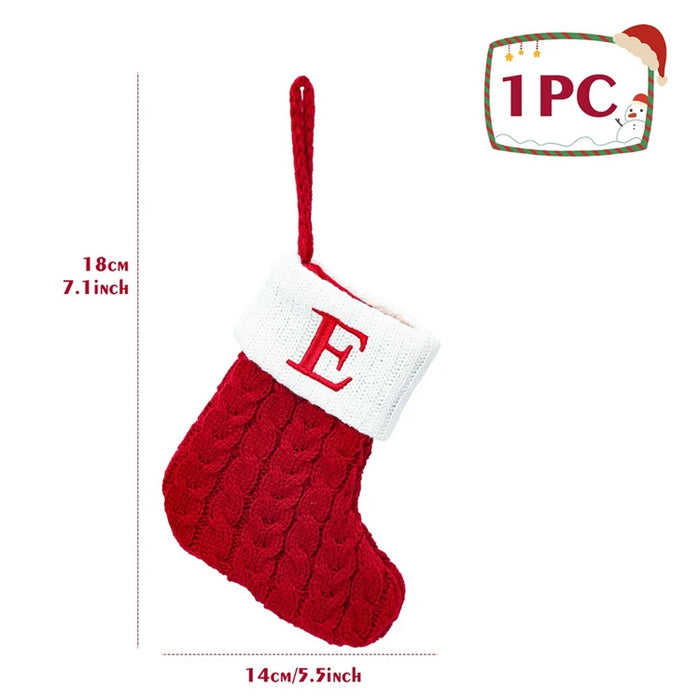 Christmas Alphabet Knitting Socks Christmas Tree Ornaments Christmas Decorations For Home 2025 Navidad Noel New Year 2026 Gifts