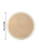 Round woven placemat measuring 38 cm (15 in) across