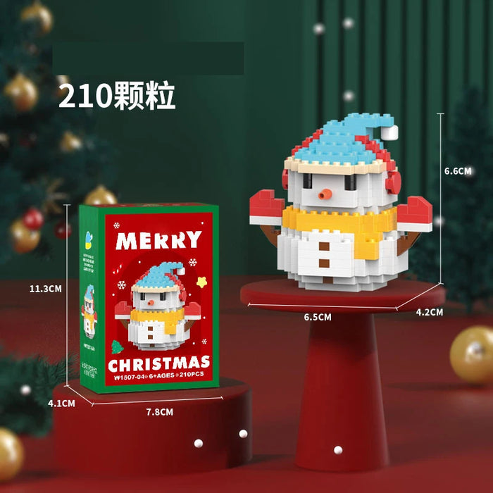 Snowman with blue hat micro block figure, 210 pieces, with box