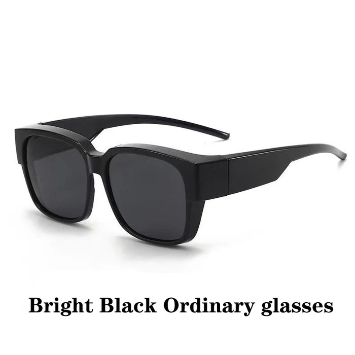 Fit-over sunglasses: Gloss Black, Grey Lens, Non-Polarized