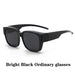 Fit-over sunglasses: Gloss Black, Grey Lens, Non-Polarized