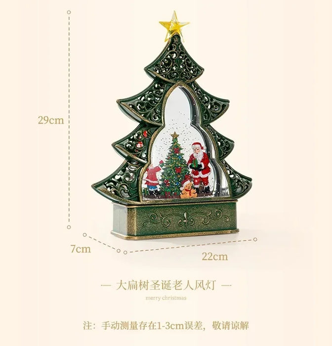 Christmas Gift Santa Tree Small Night Lamp Storm Lantern Decoration
