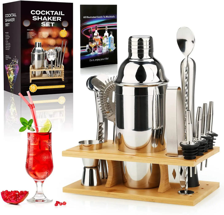 Cocktail Shaker Making Set Stainless Steel Bar Tools Bartender Kit 750ML Mixer Wine Martini Boston Shaker Kit For Drink Party