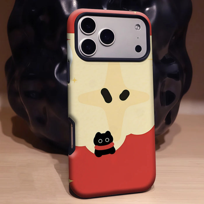 Apple Star Black Cat Phone Case for IPhone 17 16 15 14 13 Pro Max Plus for Magnetic Single Double-layer Tough Case