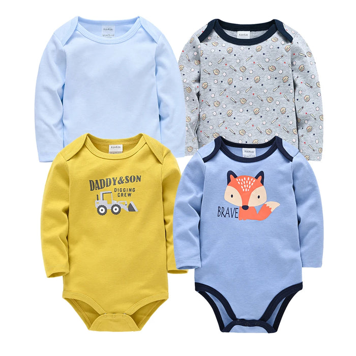3/6 Pcs/Lot Newborn Baby Clothes Boys Cute Romper 100% Cotton Long Sleeve Bodysuit Baby Clothing Set Gift Infant Jumpsuit 0-24M