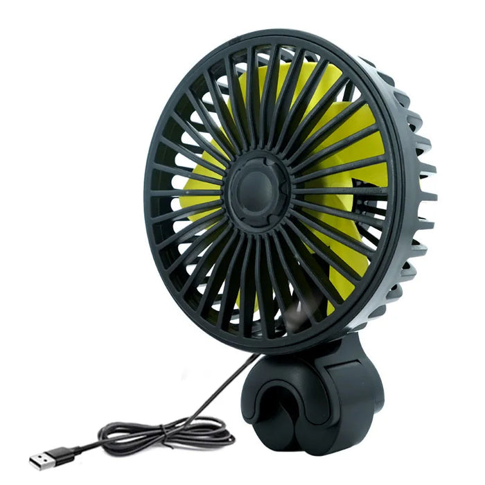 Car Safety Rear Seat Double-head Fan Kids Outdoor Fan Clip on Car Seat 360 Rotation Neck Cooler for Baby Summer Car Accessories