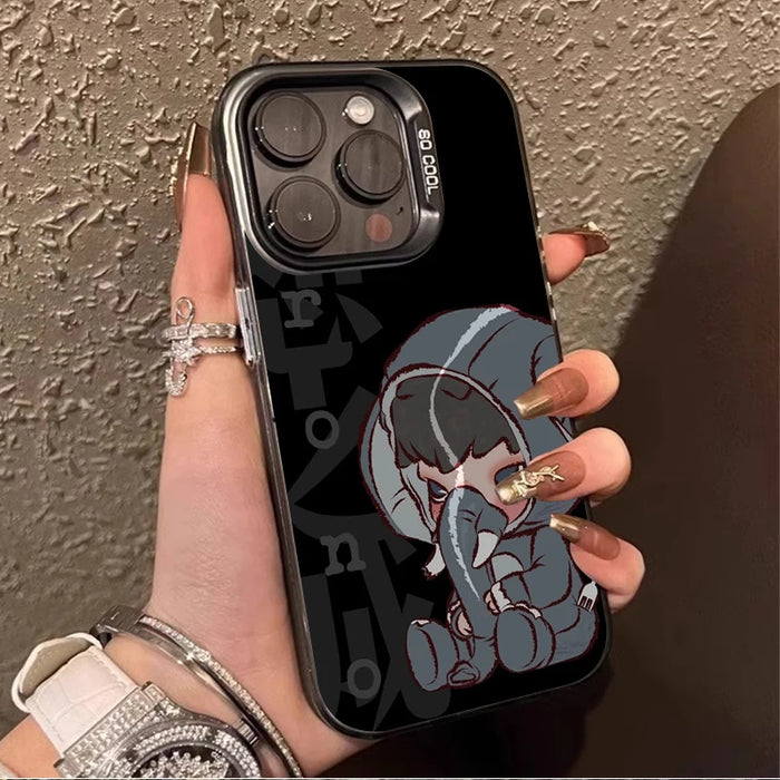 Cartoon Graffiti Hirono Phone Case For iPhone 16 Pro Max 15 14 13 Pro Max 16 Plus Hard Shockproof Matte Back Cover