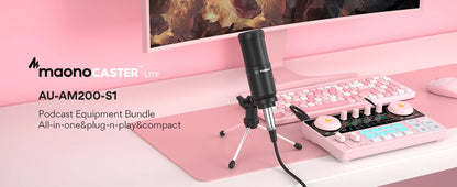 Maono AM200-S1 Sound Card Microphone Set MaonoCaster Audio Interface with Mic
