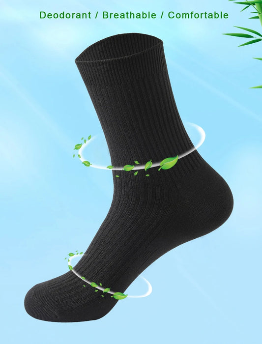 HSS Brand 5 Pairs/Lot Men‘s Socks Cotton Casual Business Stripe Socks Deodorant Breathable Black White Travel Winter Socks Man