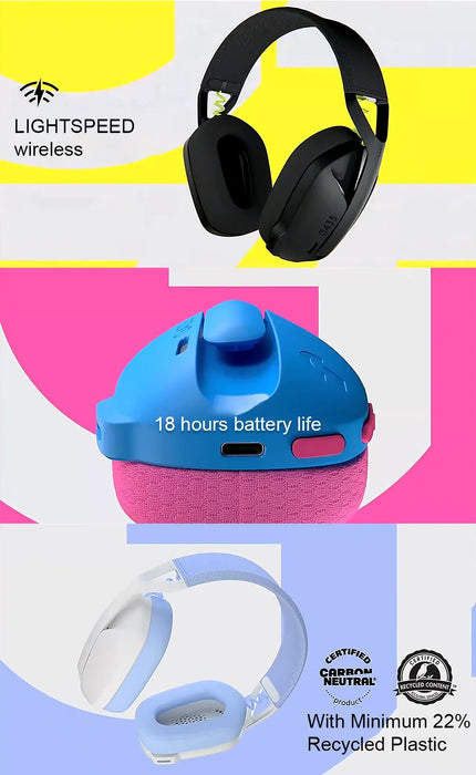 Logitech G435 LIGHTSPEED Bluetooth Wireless Gaming Headset Surround Sound Headphone