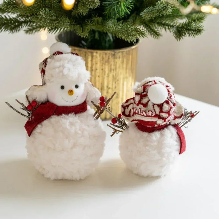 Christmas Ornaments Christmas Round Hat Snowmen Dolls Xmas Decoration Merry Christma Happy New Year Decoration
