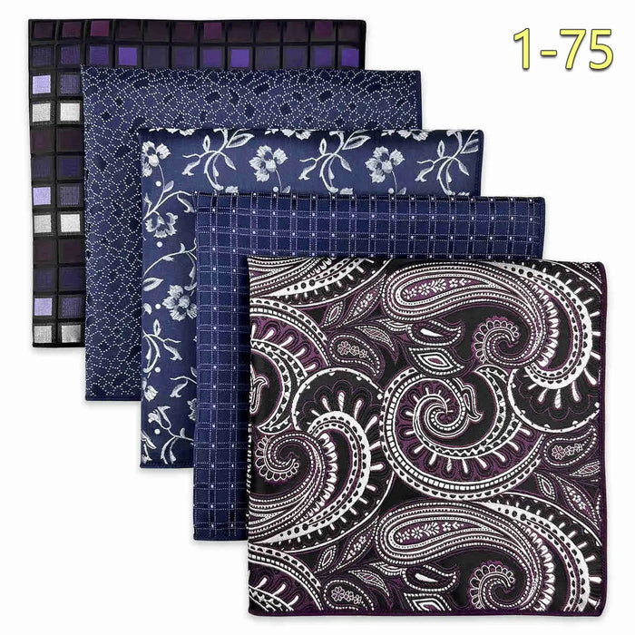 5 Pieces Mens Pocket Squares Wedding Handkerchiefs Set Fashion Formal Bundle Luxury Unique