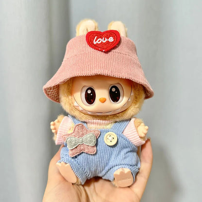 Mini Plush Doll'S Clothes Outfit Accessories For 17cm Korea Kpop Labubu I II Idol Dolls sit party overalls Clothing