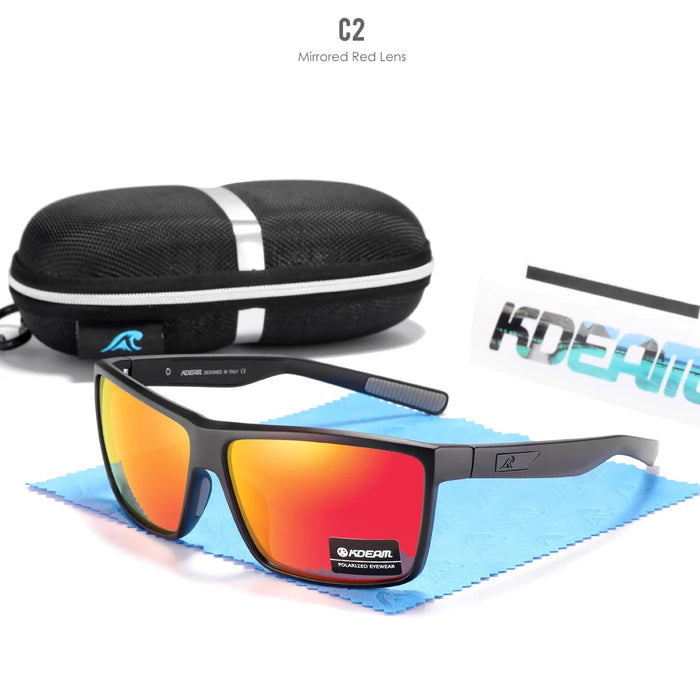 KDEAM Scratch Resistance Sunglasses Men Polarized 100% UV Protection Sun Glasses Integral Spring Hinges And Curved Temples KD029