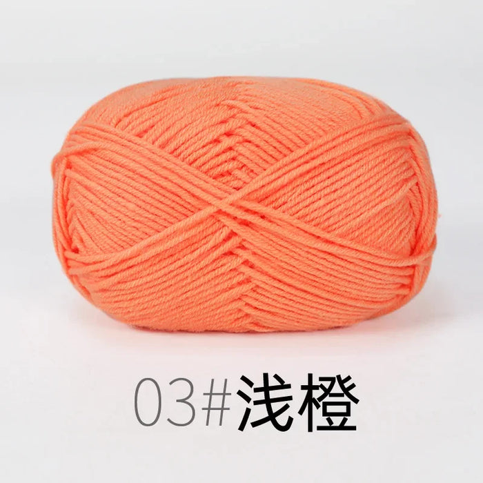 Organic Cotton Yarn 4ply Baby Milk Knitted Yarn For Craft Sweater Hat Dolls Scarves 1 Ball 50g Soft Wool Crochet Yarn Wholesale