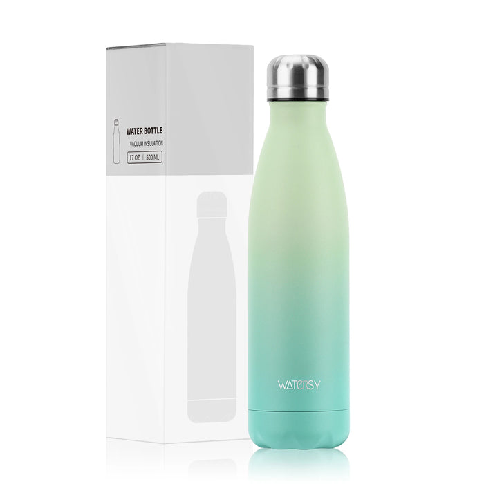WATERSY 500ml Insulated Water Bottle, Stainless Steel Thermal Leakproof Flask, BPA-Free Double Walled Vacuum Bottle for Sports