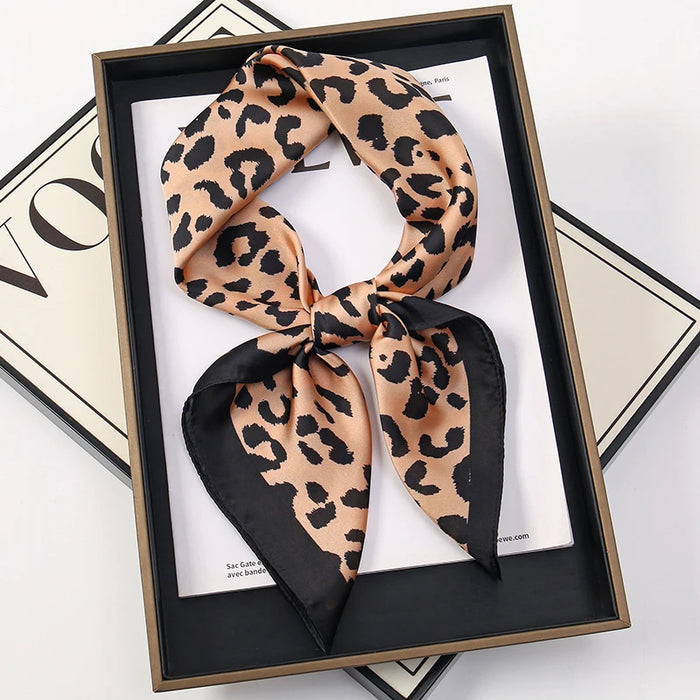 2024 Luxury Square Silk Scarf for Women Hijab Hair Bands Neckerchief Female Satin Shawl Ribbon Headband Fashion Wraps Bandana