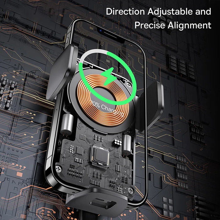 Baseus Car Phone Holder Infrared 15W QI Wireless Phone Charger for iPhone Xiaomi Samsung Car Mount Fast Charging Easy Control